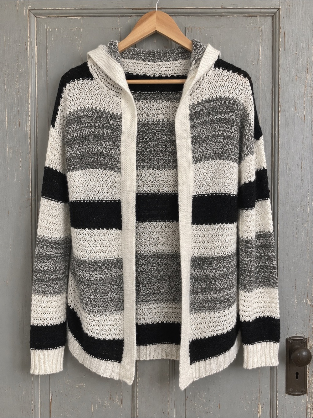 Pink Angel Striped Hooded Cardigan Sweater – Juniors XL 16